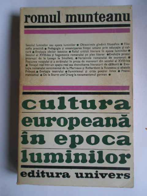 cultura europeana in epoca luminilor1077                                                             romul munteanu                                                                                      