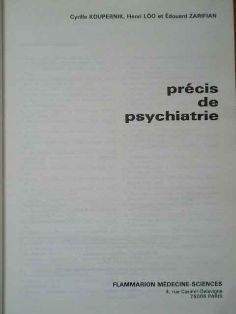 PRECIS DE PSYCHIATRIE                                                                     ...