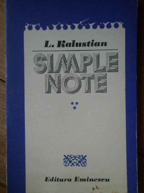 simple note iii                                                                                      l. kalustian                                                                                        