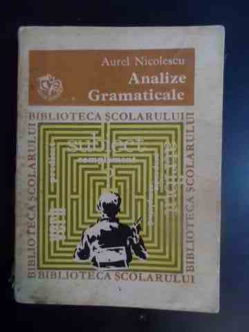 Analize gramaticale                                                                                  Aurel Nicolescu                                                                                     