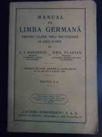 manual de limba germana pentru clasa a viii-a secundara                                              c. i. bondescu, emil flavian                                                                        