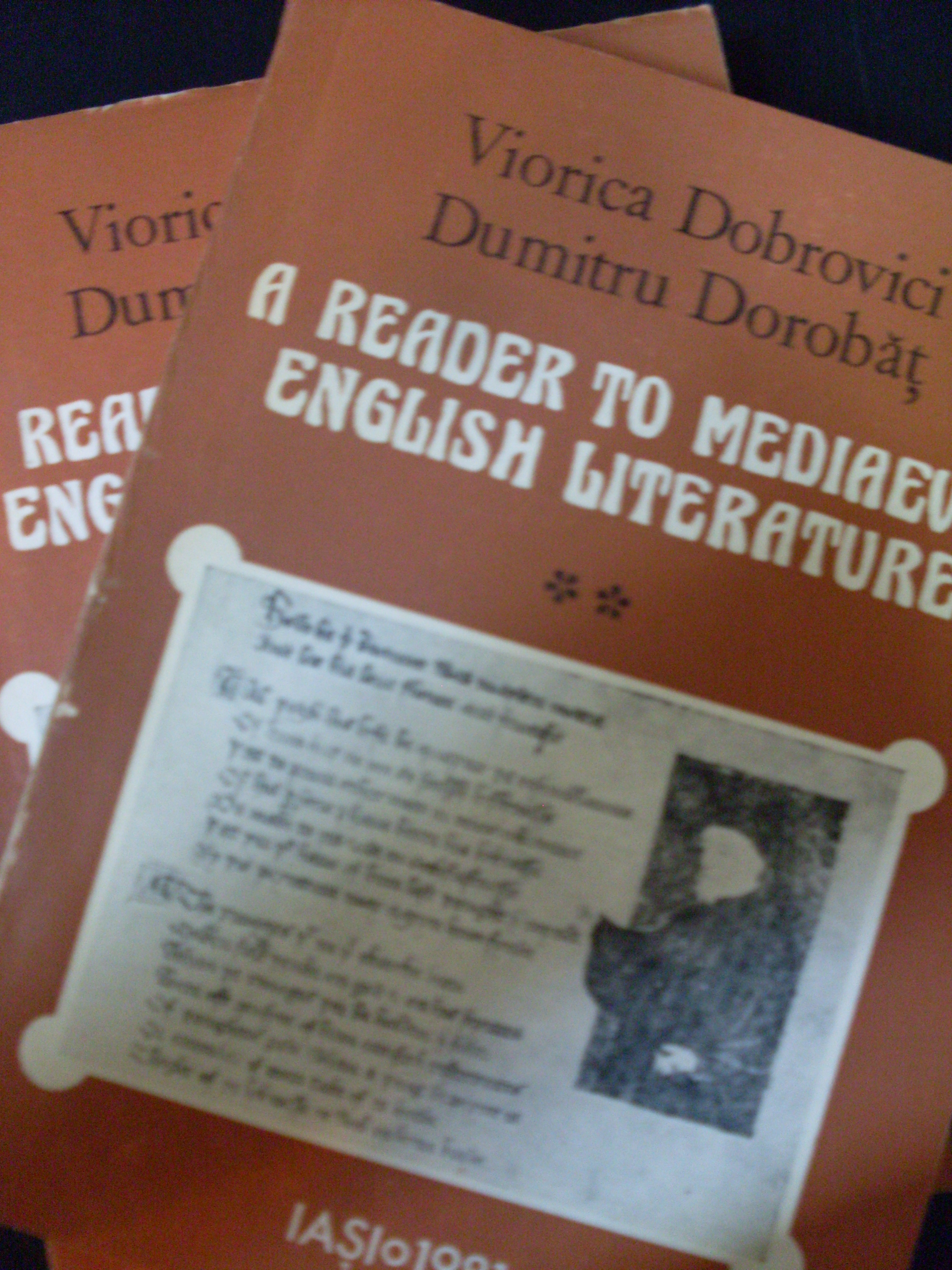 a reader to mediaeval english literature                                                             viorica dobrovici dumitru dorobat                                                                   