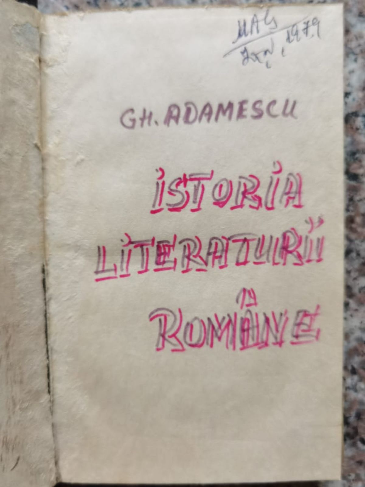 istoria literaturii romane                                                                           gh. adamescu                                                                                        