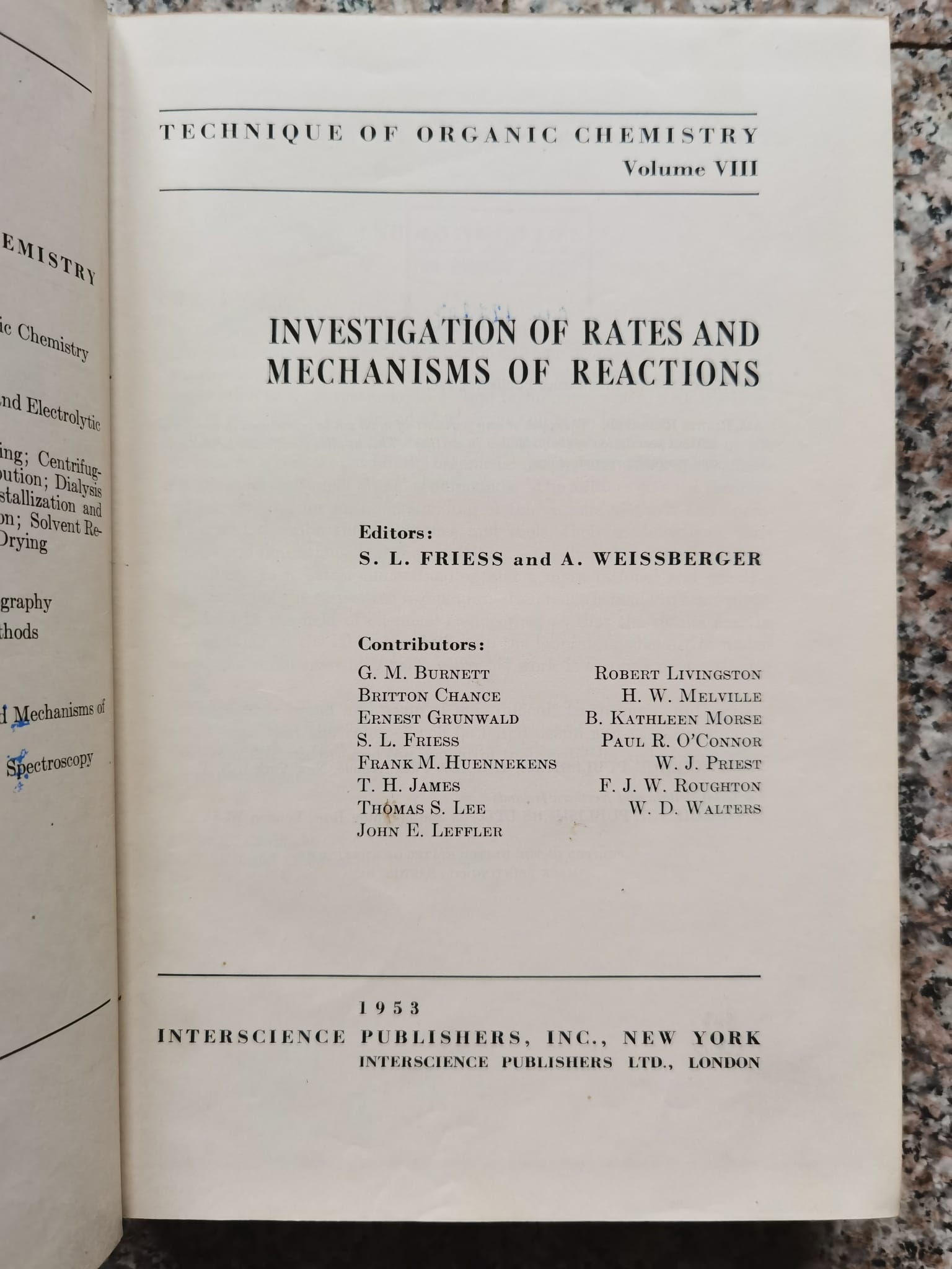 investigation on rates and mechanisms of reaction                                                    s.i. friess                                                                                         