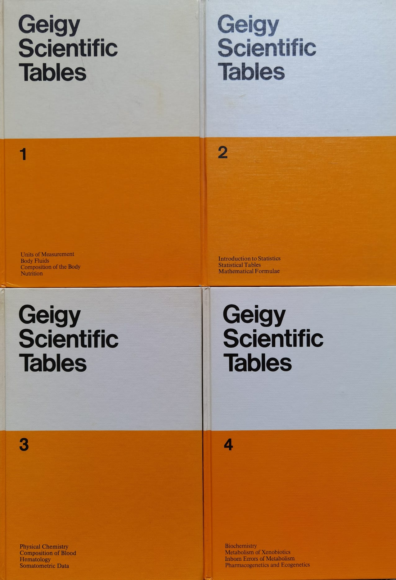 geigy scientific table vol. 1-4                                                                      edited by c. lentner                                                                                