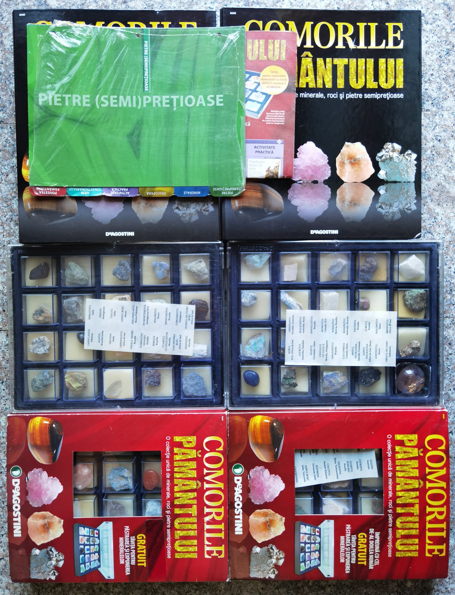 colectia comorile pamantului nr. 1-80 cu 79 de pietre/minerale/roci                                  colecitv                                                                                            