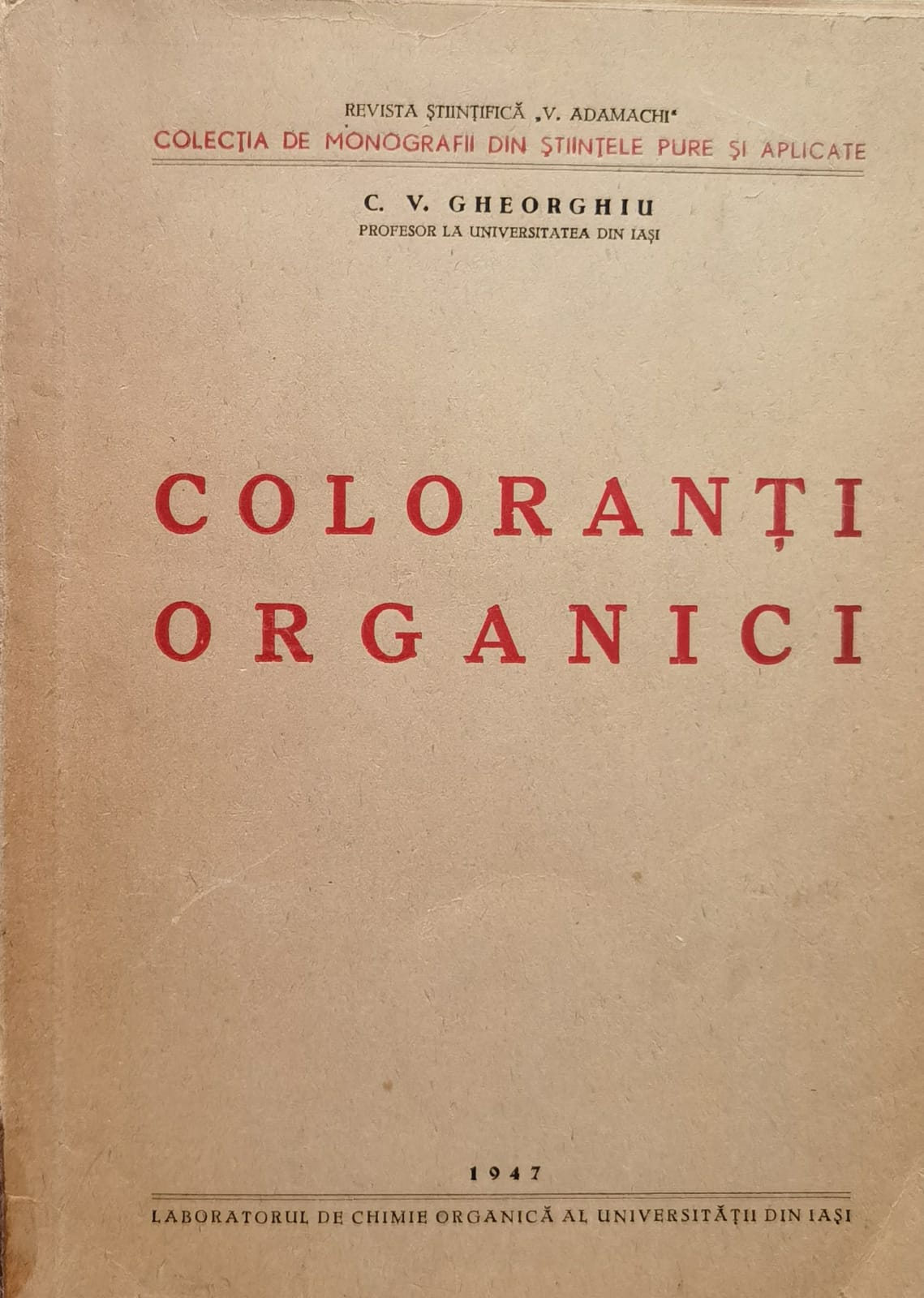 coloranti organici                                                                                   c.v. gheorghiu                                                                                      