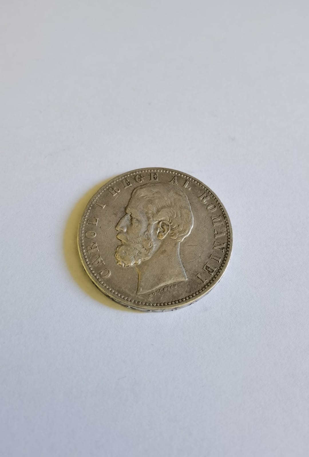 moneda argint carol i, 5 lei 1882(kullrich sub gat, 5 stele, stare foarte buna)                      -                                                                                                   